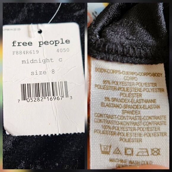 Free people size 8 twisted floral satin black velvet maxi skirt new - Picture 7 of 7